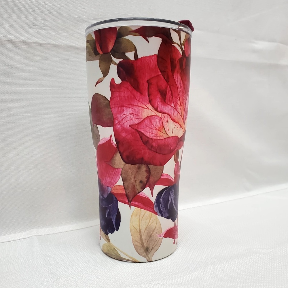 The Spring Shop ● 30 Oz. Floral Tumbler With‎ Lid ●